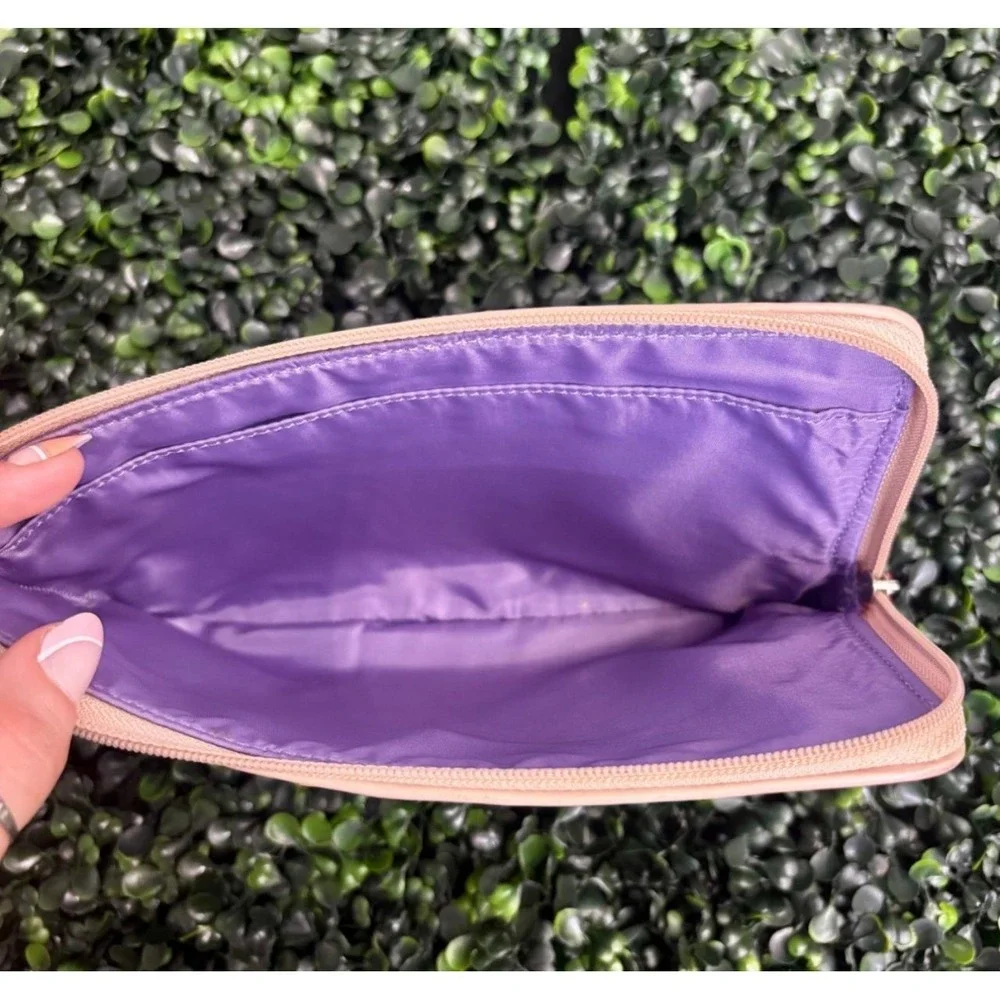 Coach Signature Nylon‎ Colorblock Pouch Green Navy Blue Purple Clutch Bag - Picture 4 of 4